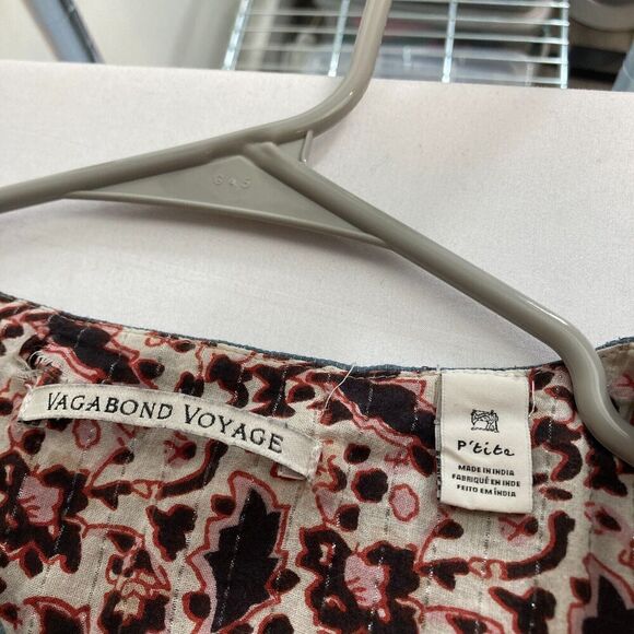 Scotch & Soda Vagabond Voyage Women's Metallic Floral Blouse Size Petite Flowy - Picture 9 of 13